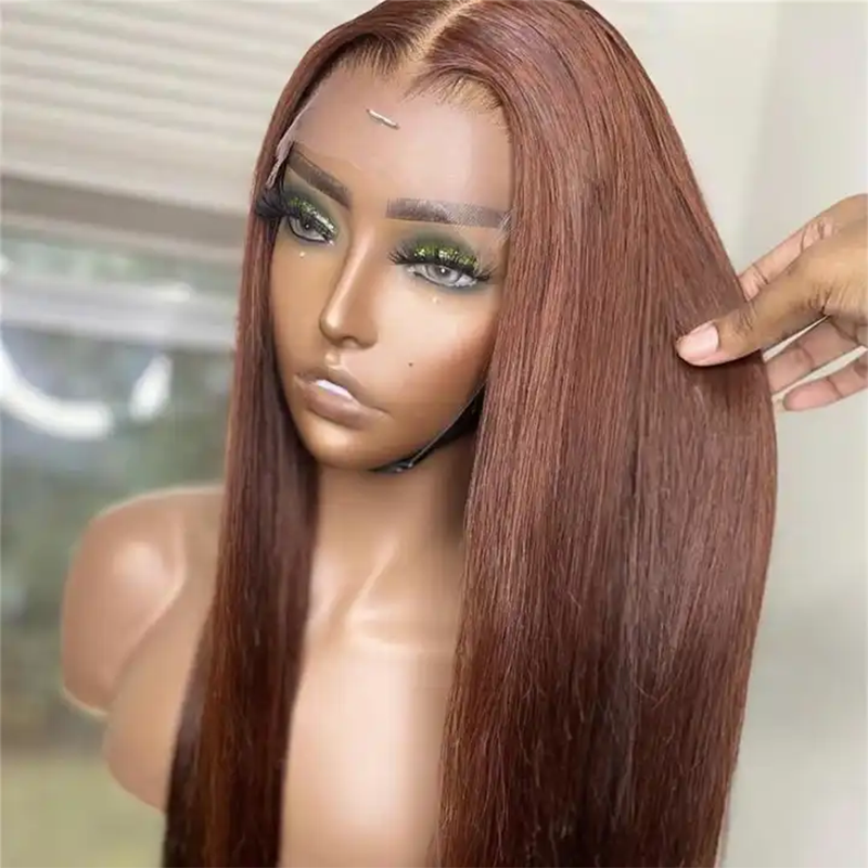 5x5 Lace Closure Wigs Human Hair 180% Density Virgin Brazilian Hair Glueless Straight Lace Front Wigs for Woman