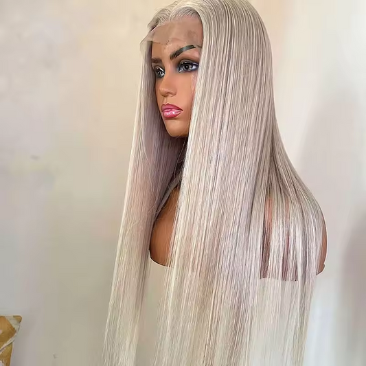 Platinum Blonde Full Lace Human Hair Wigs Pre Plucked Raw Virgin Hair Glueless Straight Lace Full Wigs for Woman