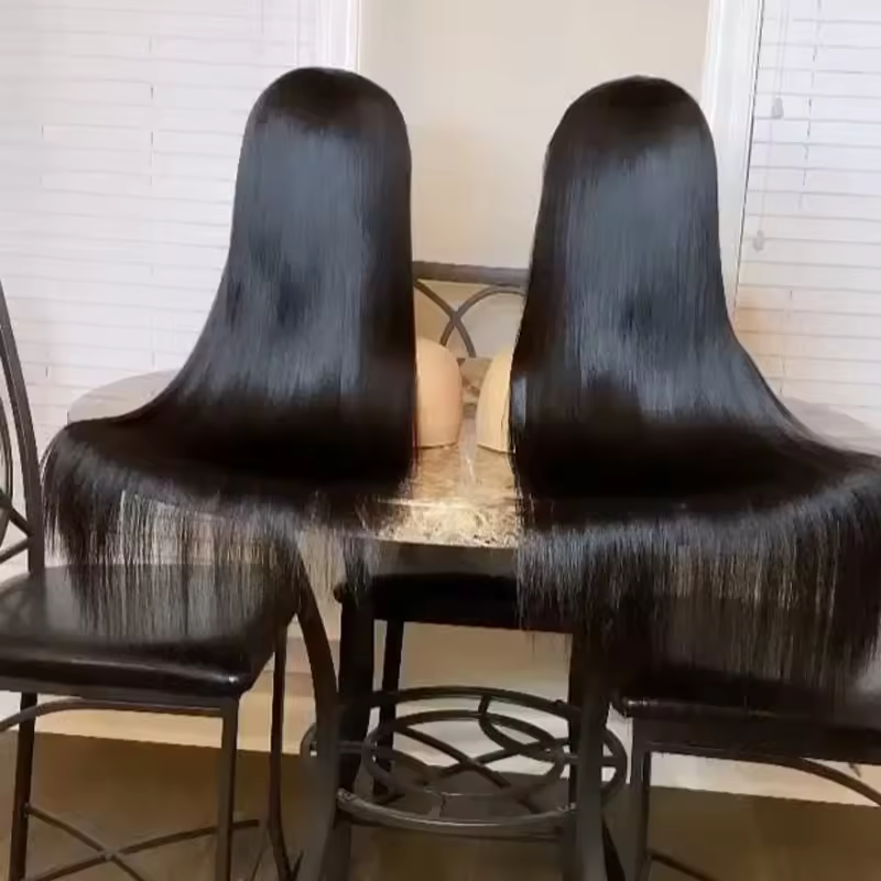 Full Lace Human Hair Wigs 100% Raw Virgin Human Hair Glueless Straight Full Wigs for Woman