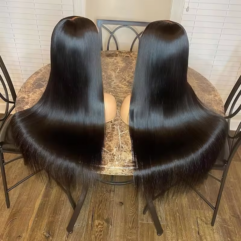 Full Lace Human Hair Wigs 100% Raw Virgin Human Hair Glueless Straight Full Wigs for Woman