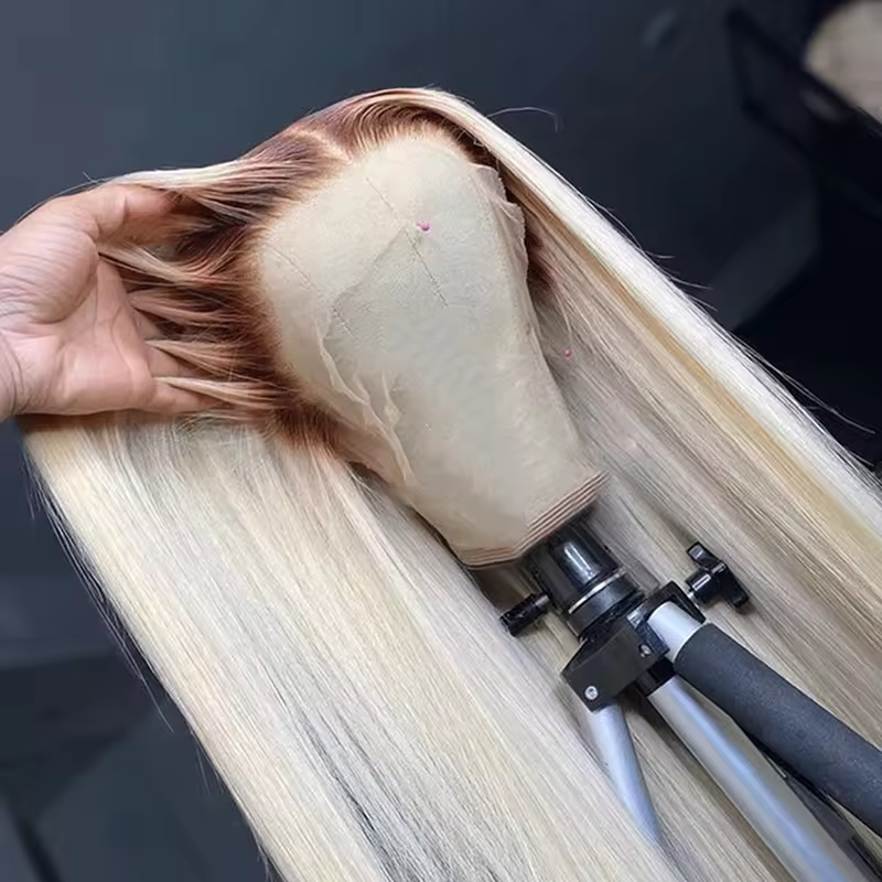 Full Lace Human Hair Wigs Brown/#60 Color 100% Virgin Raw Human Hair Glueless Straight Lace Full Wigs for Woman