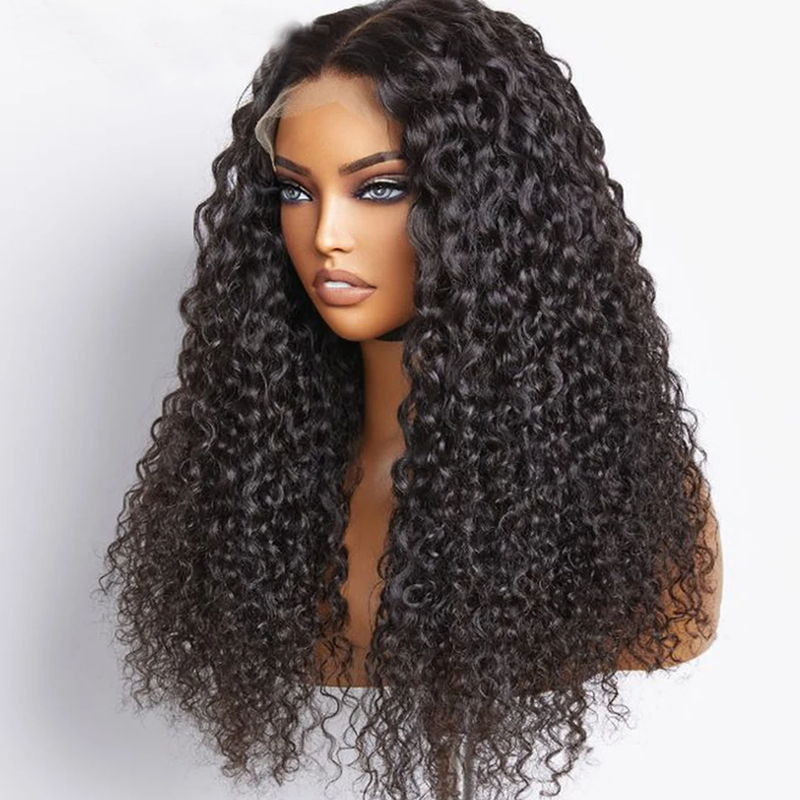 13X4 HD Full Frontal Wigs Human Hair 180% Density Brazilian Virgin Hair Glueless Curly Lace Wigs Pre Plucked for Woman